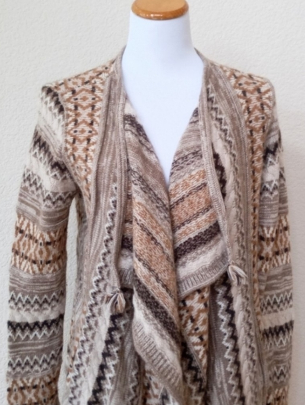 J. Jill wool and alpaca blend open front waterfall cardigan sweater - Picture 4 of 9
